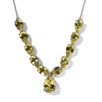 Ouro Verde Quartz 35.65 ctw Necklace in Platinum Over Sterling Silver 18-20 Inches