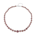 Blue Color Murano Glass Beaded Necklace 20-22 Inches in Silvertone - Sticky add to cart bar