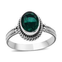 Bali Legacy Emerald Quartz Solitaire Ring in Sterling Silver 3.10 ctw