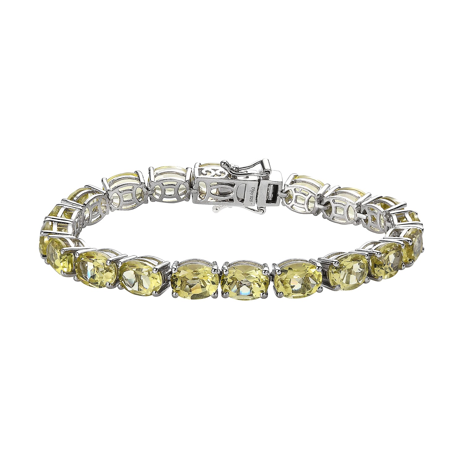 Ouro Verde Quartz Tennis Bracelet in Platinum Over Sterling Silver (6.50 In) 25.90 ctw
