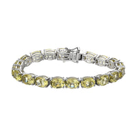 Ouro Verde Quartz Tennis Bracelet in Platinum Over Sterling Silver (6.50 In) 25.90 ctw