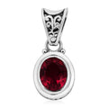 Bali Legacy Rubellite Quartz (Triplet) Solitaire Pendant in Sterling Silver 3.00 ctw - Sticky add to cart bar