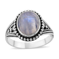 Bali Legacy Rainbow Moonstone Solitaire Ring in Sterling Silver (Size 10.0) 2.40 ctw