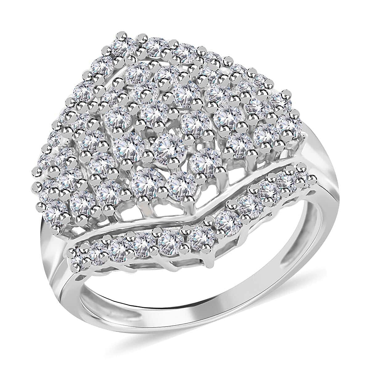 10K White Gold Diamond Ring 4.75 Grams 1.50 ctw