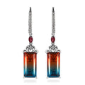 Aqua Terra Costa Quartz (Triplet) and Multi Gemstone Lever Back Earrings in Platinum Over Sterling Silver 14.50 ctw - Sticky add to cart bar