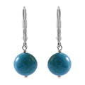 Chrysocolla Lever Back Earrings in Sterling Silver 10.00 ctw - Sticky add to cart bar