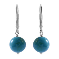 Chrysocolla Lever Back Earrings in Sterling Silver 10.00 ctw