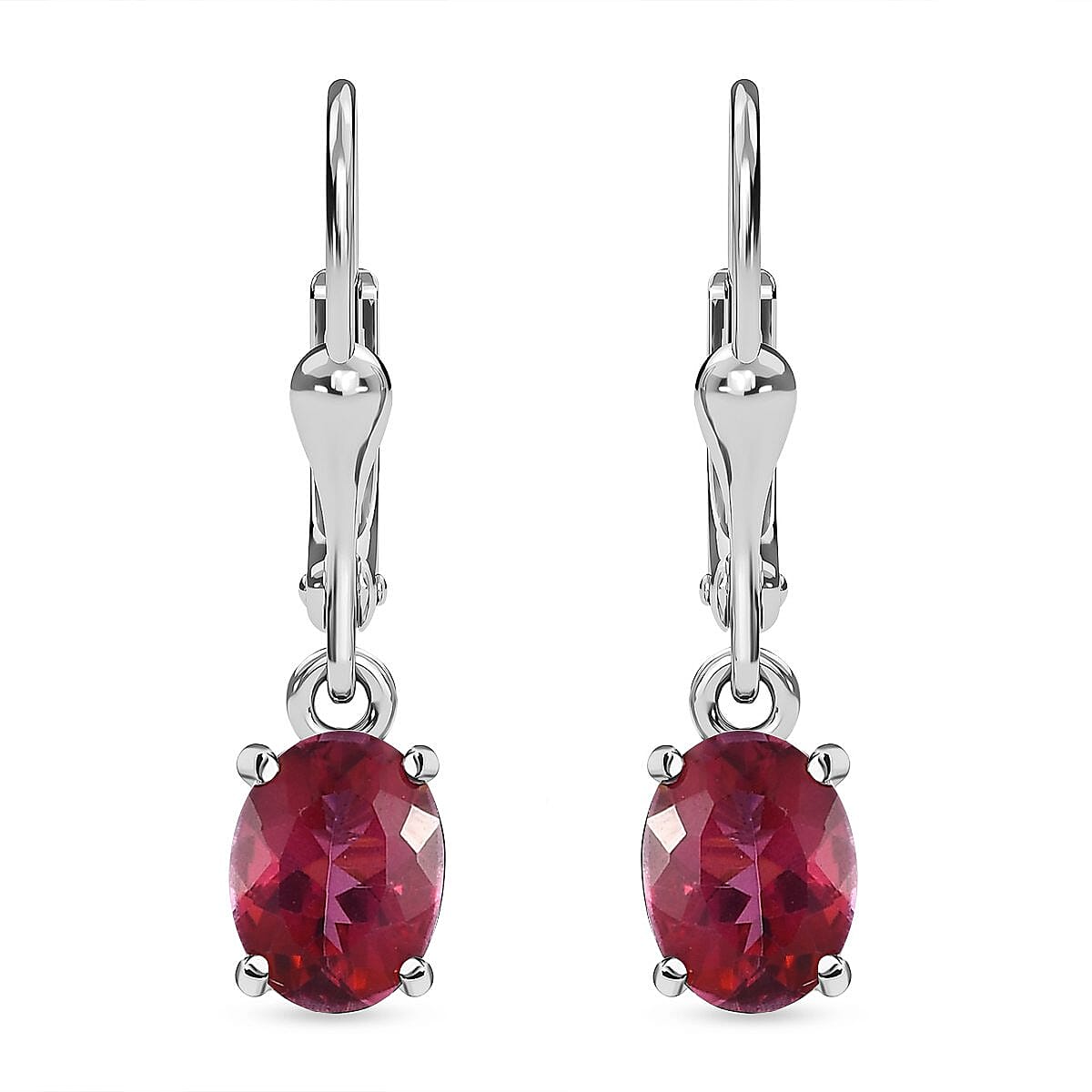 Brazilian Pink Petalite Lever Back Earrings in Platinum Over Sterling Silver 1.85 ctw