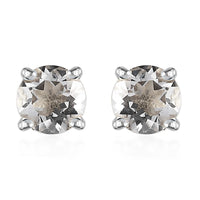 Brazilian Petalite 0.75 ctw Round Stud Earrings in Platinum Over Sterling Silver