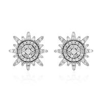 Diamond Stud Earrings in Platinum Over Sterling Silver 0.60 ctw