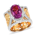KARIS African Lilac Quartz (Triplet) Ring in 18K YG Plated and Platinum Bond 6.10 ctw - Sticky add to cart bar