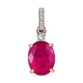 Luxoro 10K Rose Gold Premium Ilakaka Hot Pink Sapphire (FF) and Moissanite Pendant 3.10 ctw - Sticky add to cart bar