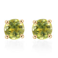 Luxoro 10K Yellow Gold AAA Capelinha Sphene Solitaire Stud Earrings 1.15 ctw - Sticky add to cart bar