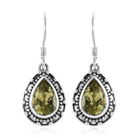 Artisan Crafted Ouro Verde Quartz Earrings in Sterling Silver 5.75 ctw