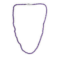 Amethyst Beaded Necklace 20 Inches in Platinum Over Sterling Silver 30.10 ctw