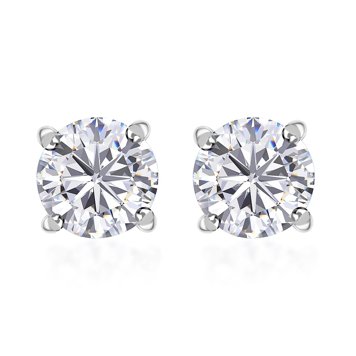 Moissanite 1.85 ctw Solitaire Stud Earrings in 950 Platinum, Moissanite Earrings, Stud Earrings, Platinum Earrings