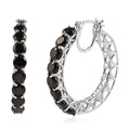 Elite Shungite Hoop Earrings in Platinum Over Sterling Silver 5.25 ctw - Sticky add to cart bar