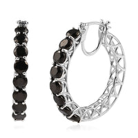 Elite Shungite Hoop Earrings in Platinum Over Sterling Silver 5.25 ctw