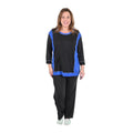 AMANDA PAIGE Blue Color Block Knit Pajama Set - L - Sticky add to cart bar