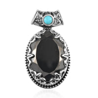Artisan Crafted Elite Shungite and Sleeping Beauty Turquoise Pendant without Chain in Sterling Silver 8.75 ctw