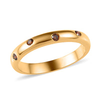 Orange Diamond Band Ring in Vermeil Yellow Gold Over Sterling Silver 0.10 ctw