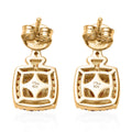 Orange and White Diamond Double Halo Earrings in Vermeil Yellow Gold Over Sterling Silver 1.00 ctw - Sticky add to cart bar