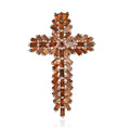 Orange Diamond Cross Pendant in Platinum Over Sterling Silver 1.00 ctw - Sticky add to cart bar