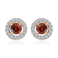 Luxoro 10K Yellow Gold Orange Diamond (IR), Diamond Stud Earrings 0.75 ctw