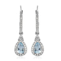 Premium Mangoro Aquamarine and White Zircon Drop Earrings in Platinum Over Sterling Silver 1.65 ctw - Sticky add to cart bar