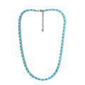 Premium Sleeping Beauty Turquoise and White Zircon Tennis Necklace 18 Inches in Platinum Over Sterling Silver 27.60 ctw - Sticky add to cart bar