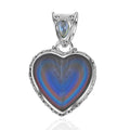 Sajen Silver Rainbow Obsidian Pendant, Blue Topaz Accent Pendant, Heart Pendant, Sterling Silver Pendant 13.60 ctw - Sticky add to cart bar