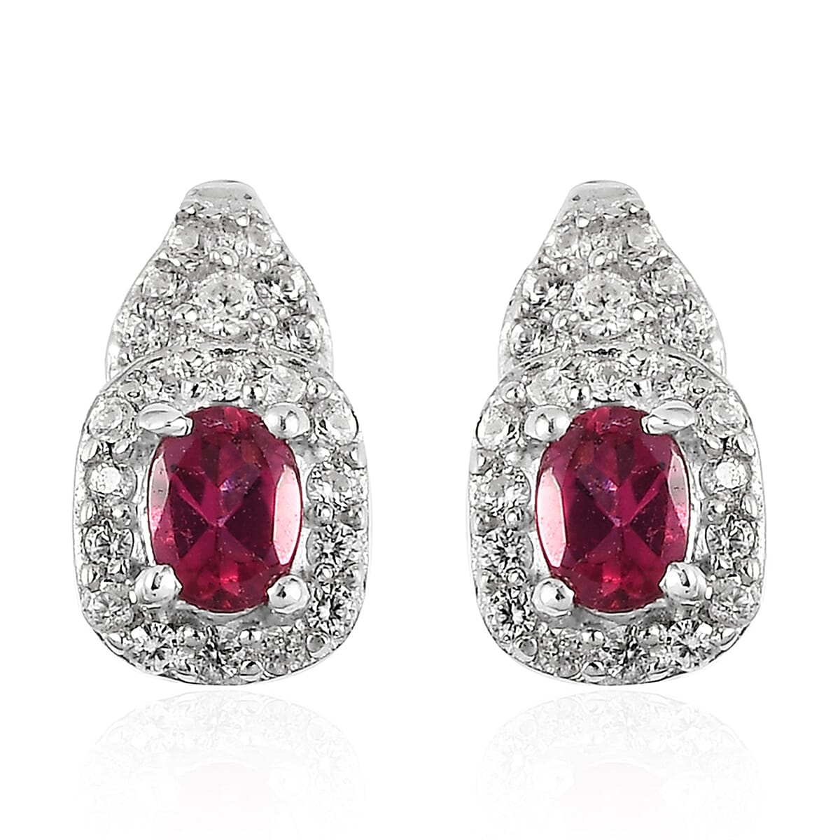 Premium Ouro Fino Rubellite and White Zircon Earrings 0.85 ctw
