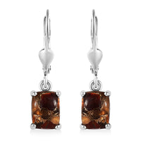 Matrix Fire Opal Lever Back Earrings in Sterling Silver 2.50 ctw
