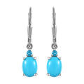 Sleeping Beauty Turquoise and Malgache Neon Apatite Dangling Earrings in Platinum Over Sterling Silver 2.75 ctw - Sticky add to cart bar