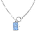 Strada Japanese Movement Light Blue Dial Pocket Or Pendant Watch in Silvertone with Stainless Steel Chain (20.06- 27.94 mm) (24 Inches) - Sticky add to cart bar