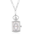 Strada Japanese Movement Pocket Or Pendant Watch in Silvertone with Paper Clip Stainless Steel Chain (21.84-27.94mm) (18- 30 Inches) - Sticky add to cart bar