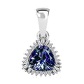 Luxoro 10K White Gold Premium Peacock Tanzanite and Diamond Halo Pendant 1.35 ctw - Sticky add to cart bar