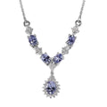 Peacock Tanzanite, White Zircon Necklace (18 Inches) in Platinum Over Sterling Silver 1.75 ctw - Sticky add to cart bar
