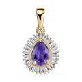 LUXORO 10K Rose Gold Premium Madagascar Purple Sapphire, Diamond (0.25 cts) (G-H, I3) Halo Pendant (Delivery in 3-5 Business Days) 1.15 ctw - Sticky add to cart bar