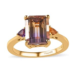 AAA Anahi Ametrine and Multi Gemstone Ring in Vermeil Yellow Gold Over Sterling Silver 3.85 ctw