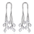 Simulated Diamond Chandelier Dangle Earrings in Silvertone - Sticky add to cart bar