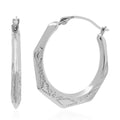 10K White Gold Hoop Earrings | White Gold Hoops | Gold Jewelry | Gold Earrings | Geometric Hoops 0.60 Grams - Sticky add to cart bar
