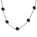 Amethyst Beaded Station Necklace 20 Inches in Sterling Silver 44.65 ctw - Sticky add to cart bar