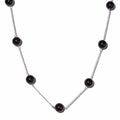 Amethyst Beaded Station Necklace 20 Inches in Sterling Silver 44.65 ctw - Sticky add to cart bar
