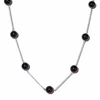 Amethyst Beaded Station Necklace 20 Inches in Sterling Silver 44.65 ctw