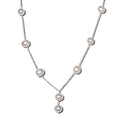 Freshwater Pearl Station Necklace 20 Inches in Sterling Silver - Sticky add to cart bar