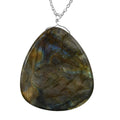 Malagasy Labradorite Pear Shape Necklace 20 Inches in Sterling Silver 69.50 ctw - Sticky add to cart bar