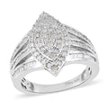Diamond Ring in Platinum Over Sterling Silver (Size 8.0) (Del. 15-20 Days) 1.00 ctw - Sticky add to cart bar
