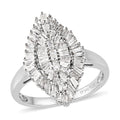 Diamond Sparkle Ring in Platinum Over Sterling Silver (Size 10.0) 1.00 ctw - Sticky add to cart bar