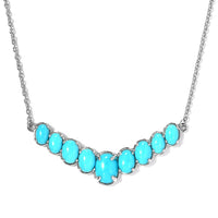 Sleeping Beauty Turquoise Necklace 18 Inches in Platinum Over Sterling Silver 5.90 ctw